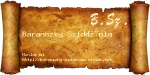 Baranszky Szidónia névjegykártya